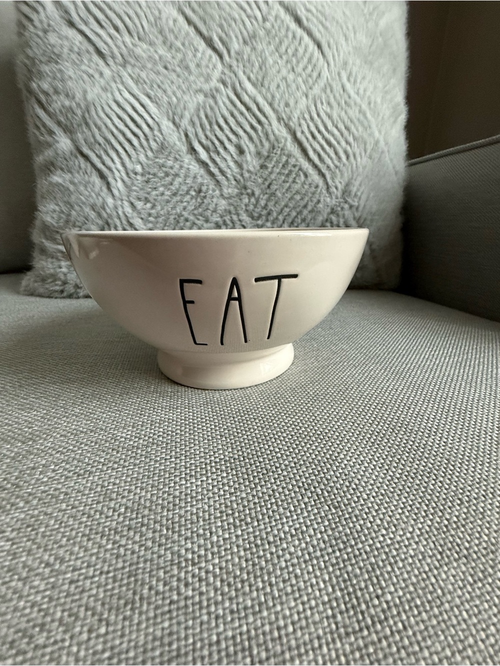 Rae Dunn White Ceramic Bowl with Black 'EAT' Lettering